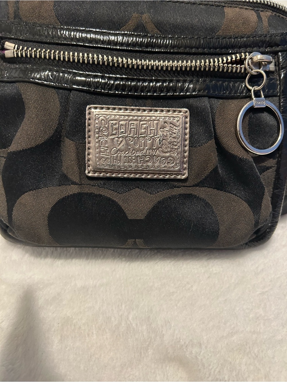Coach Brown and Black Poppy Signature Shoulder Bag Y2K No. K0926-14562 - Picture 6 of 9